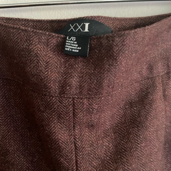 High waisted wool shorts high rise brown shorts with pockets - Picture 3 of 5